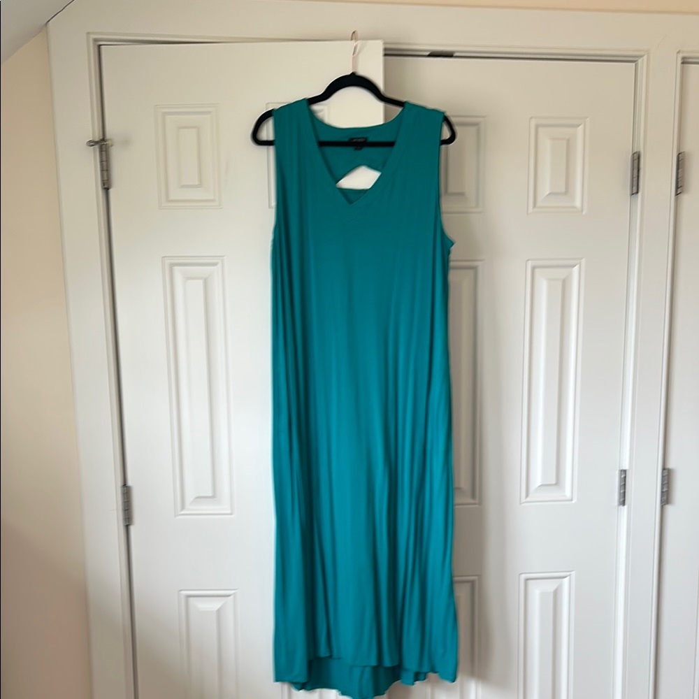 J. Jill Green and Blue Sleeveless Sundress